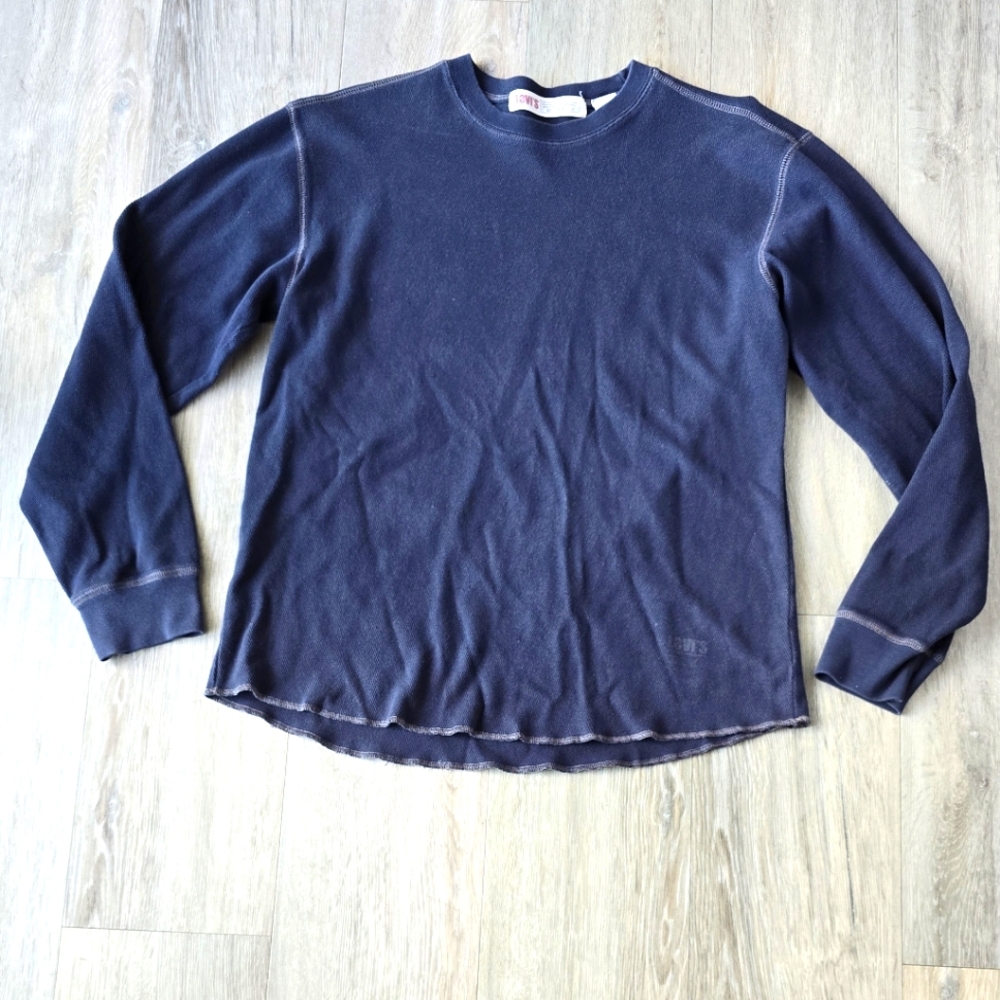 Levi's Heathered Blue Long-Sleeve Heavy Weight Top - Size Medium